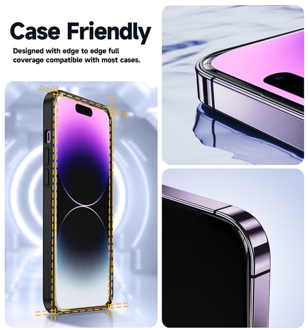 🔥VENTE CHAUDE📱 Protecteur d'écran pour iPhone, Samsung – Transparent comme du cristal, résistant aux rayures, toucher ultra doux, protection de la vie privée, protection des yeux polarisée circulaire, installation facile