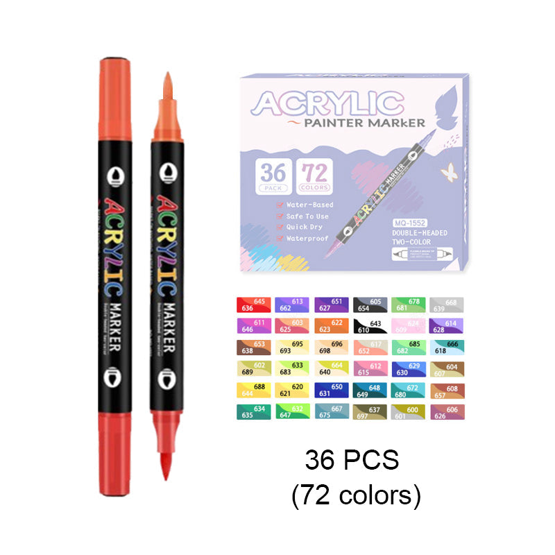 Kit de marqueurs aquarelle double couleur à double pointe