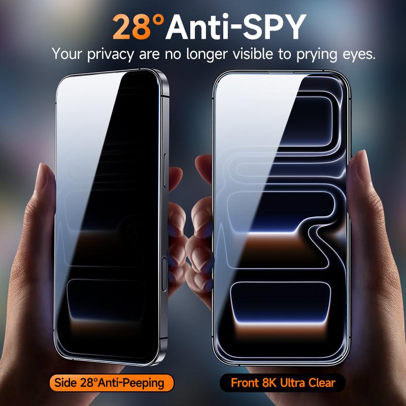 🔥VENTE CHAUDE📱 Protecteur d'écran pour iPhone, Samsung – Transparent comme du cristal, résistant aux rayures, toucher ultra doux, protection de la vie privée, protection des yeux polarisée circulaire, installation facile