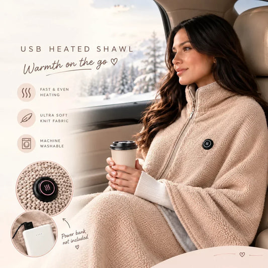 🔥 Promoção de Natal — 50% de DESCONTO! ❄️ Mantenha-se quente durante todo o inverno — Xaile elétrico aquecido portátil