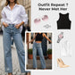 ✨ 50% DE DESCONTO! 💎 Jeans com strass – perna reta e ajuste elástico, detalhes embelezados para um visual chique, versátil para o estilo do dia à noite 🌟👖