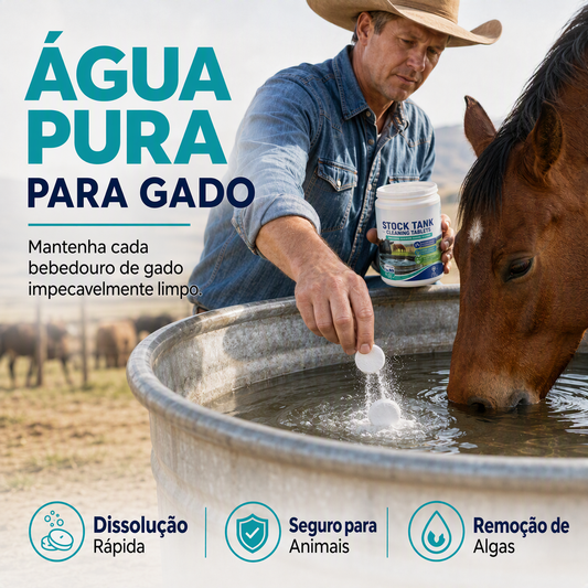 Pastilhas de limpeza para tanques de água para gado, de dissolução rápida
