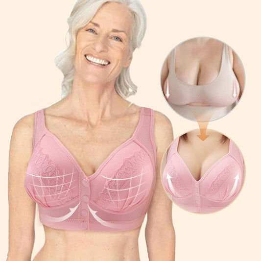 📢📢50% DE DESCONTO!! ⏰Sutiã de algodão respirável e suave para a pele, com fecho à frente