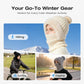 Máscara de inverno feminina de malha com gorro e cachecol