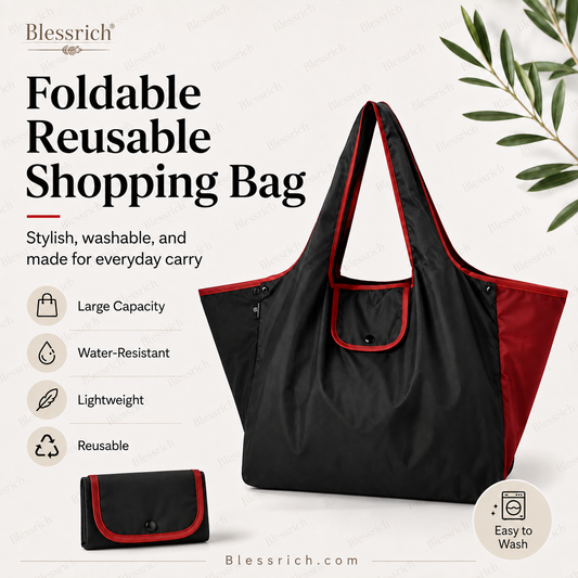 🛍️ Saco de compras reutilizável e dobrável – Grande capacidade, leve e lavável