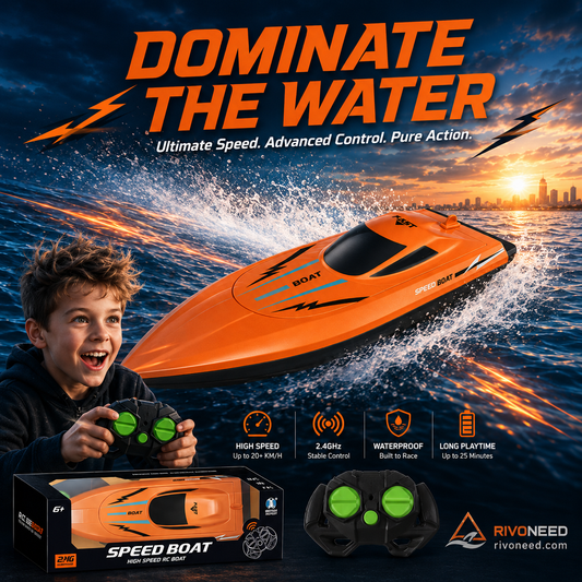 🔥 METADE DO PREÇO! 🚤 Sinta a velocidade na água – Barco RC com dois motores e desempenho extremo ⚡🌊
