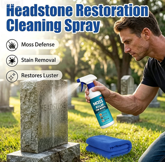 Spray de limpeza e restauração para lápides