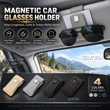 🕶️Suporte para óculos de sol para carro com clipe duplo para óculos e clipe para bilhetes e cartões