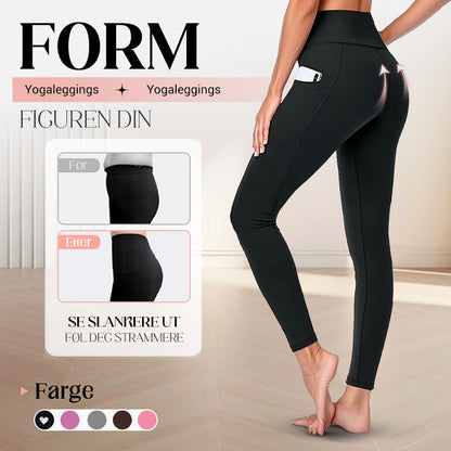 Leggings de ioga de cintura alta com reforço nas nádegas, controlo abdominal e bolso lateral
