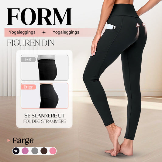 Leggings de ioga de cintura alta com reforço nas nádegas, controlo abdominal e bolso lateral