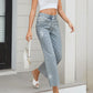 ✨ 50% DE DESCONTO! 💎 Jeans com strass – perna reta e ajuste elástico, detalhes embelezados para um visual chique, versátil para o estilo do dia à noite 🌟👖