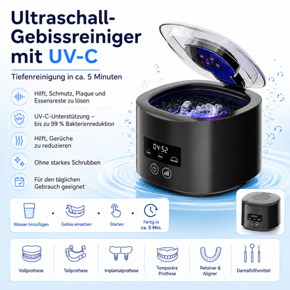 ❄️Sommerfrische 50 % Rabatt!🦷Denture Dome Ultraschall-UV-C-Reiniger – Für ein frischeres, saubereres Gebiss in nur 5 Minuten