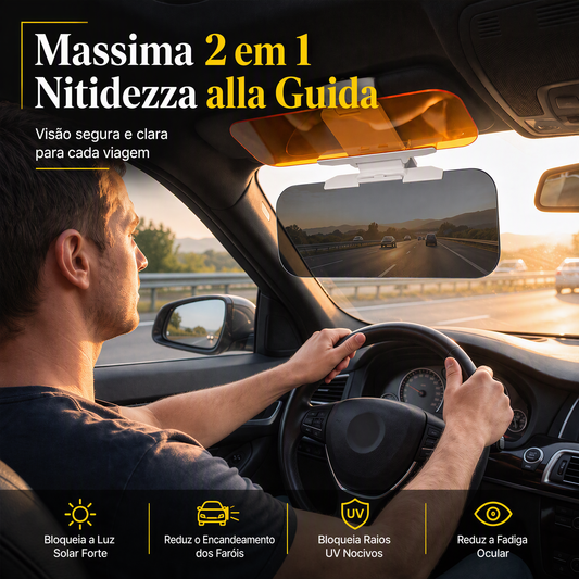 🚗 Poupe 50%! 🌙 Viseira universal HD antirreflexo – Segurança na condução de dia e de noite ✨