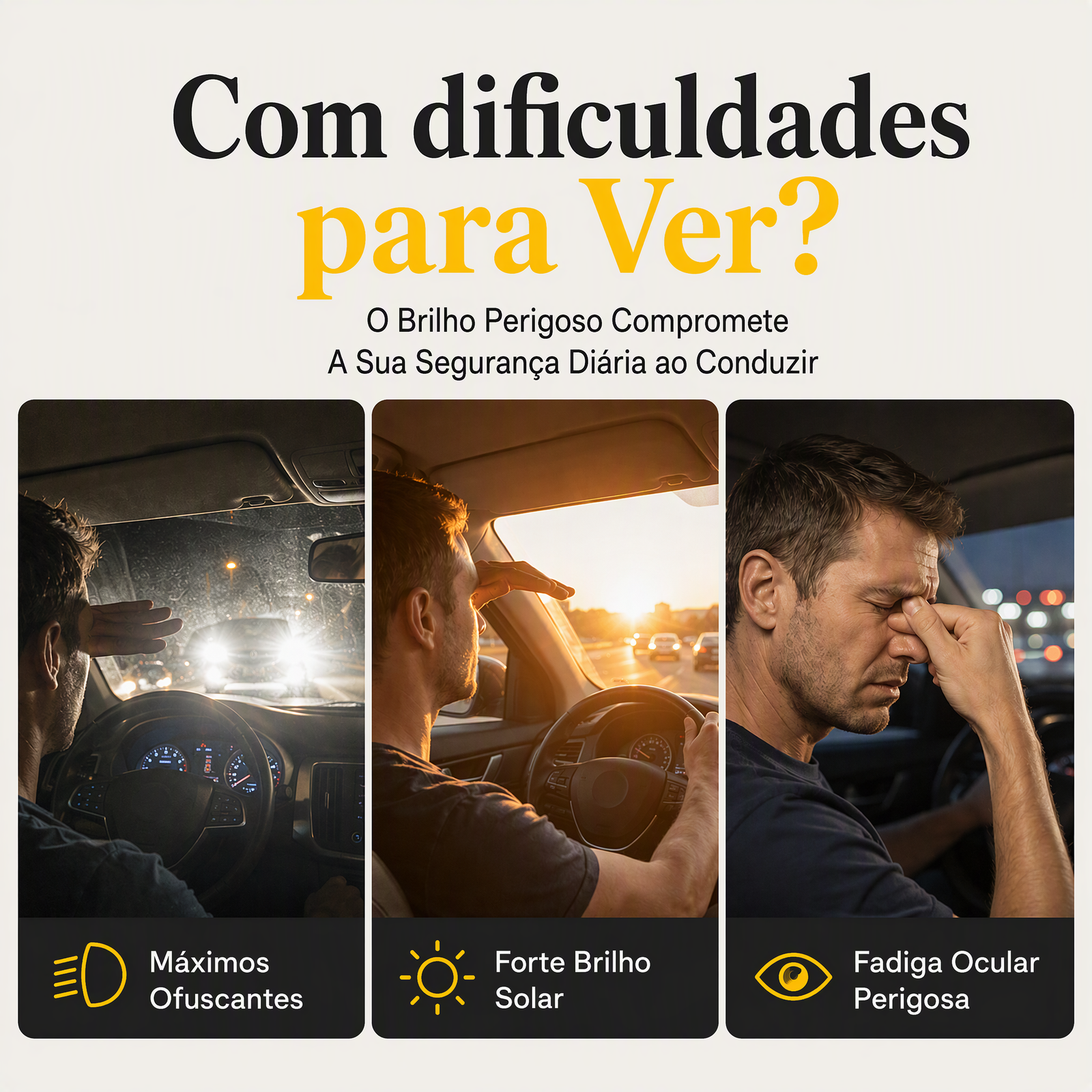 🚗 Poupe 50%! 🌙 Viseira universal HD antirreflexo – Segurança na condução de dia e de noite ✨