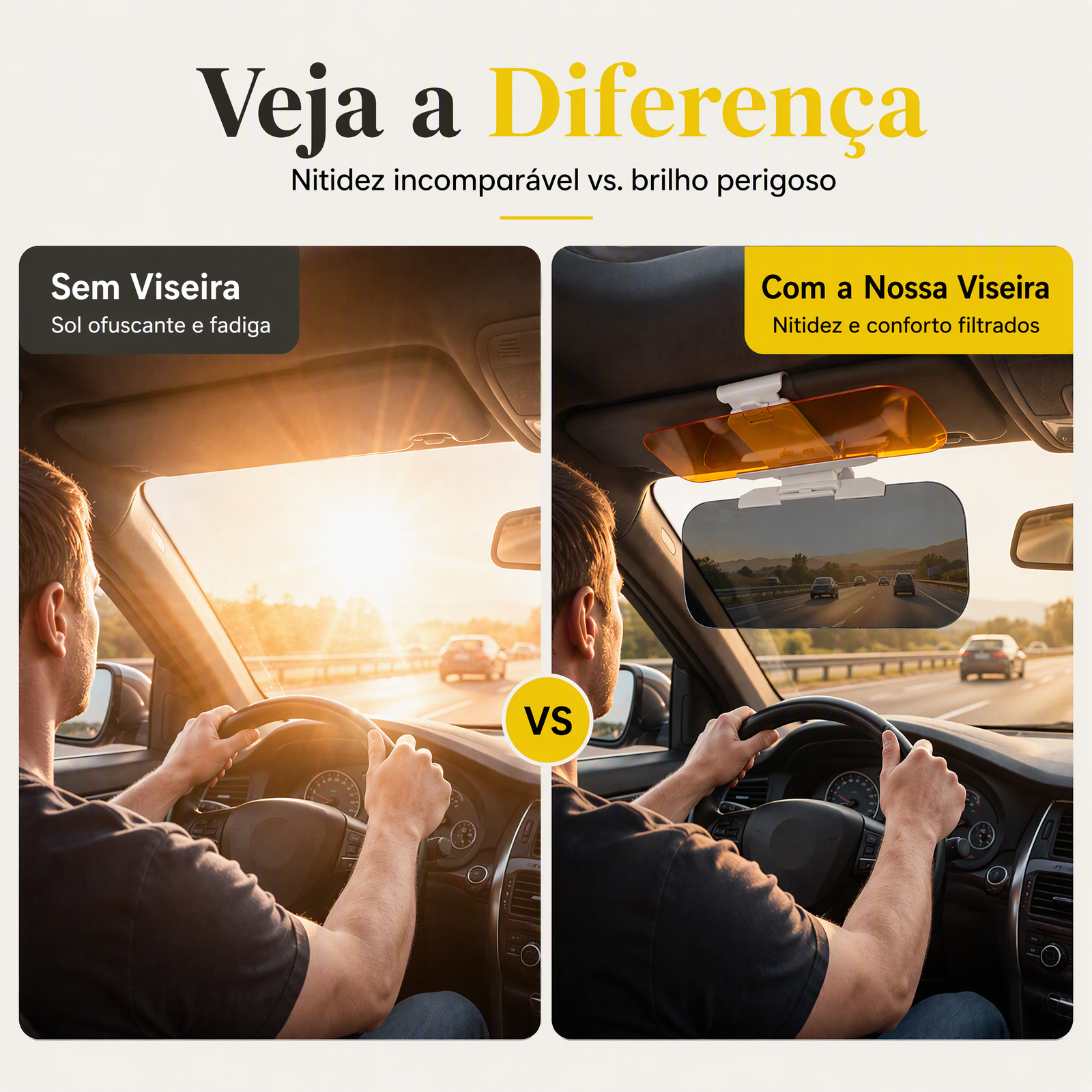 🚗 Poupe 50%! 🌙 Viseira universal HD antirreflexo – Segurança na condução de dia e de noite ✨
