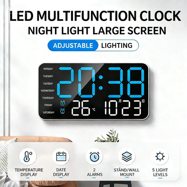 📢📢50% DE DESCONTO!! ⏰ Relógio de parede digital LED decorativo multifuncional – possibilidades infinitas para casas portuguesas contemporâneas.