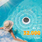 Desinfetante de iões de cobre e prata alimentado a energia solar, reduz o cloro em até 85%, inibe o crescimento de algas e bactérias, é suave para a pele e os olhos; basta colocá-lo a flutuar na piscina para obter água cristalina🏖️