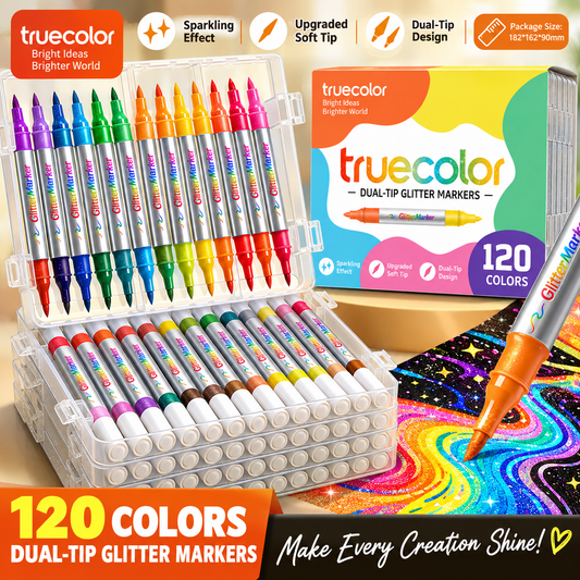 Marcadores Magic Glitter Outline – Canetas artísticas de duas pontas e duas cores