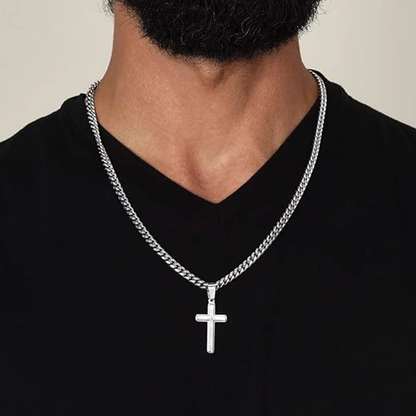 ✝️Feliz Ano Novo! 50 % de desconto em tudo 🎊⏰Colar para homem com pendente em forma de cruz em aço inoxidável