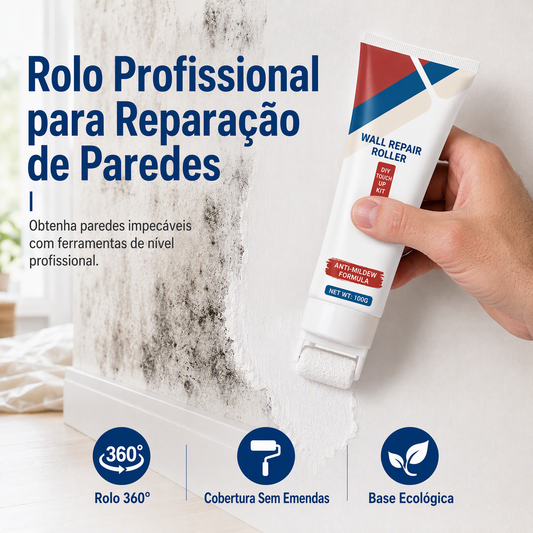 🧱🖌️✨Pasta impermeável para reparação de paredes com pequeno rolo integrado