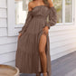 🎉LAST DAY SAEL 60% OFF!!✨💃Women's Off-Shoulder High-Waist Dress
