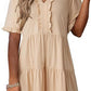🔥Promoção de Verão 2026: 49% de desconto🌈Vestido feminino casual com decote em V, folhos, corte em A e corte solto