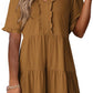 🔥Promoção de Verão 2026: 49% de desconto🌈Vestido feminino casual com decote em V, folhos, corte em A e corte solto