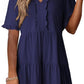 🔥Promoção de Verão 2026: 49% de desconto🌈Vestido feminino casual com decote em V, folhos, corte em A e corte solto