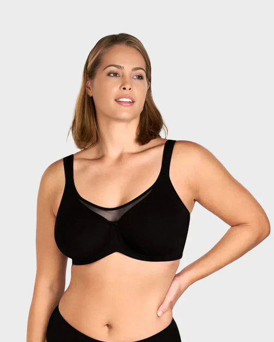 Sutiã elegante transparente de cobertura total para tamanhos grandes