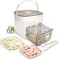 🟧Countertop ice maker with lid and storage bin (48 ice cubes)