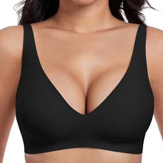 ⏳ÚLTIMO DIA DE PROMOÇÃO 50% DE DESCONTO💕Sutiãs sem aro confortáveis para mulher, sem costuras, com decote em V profundo, para uso diário
