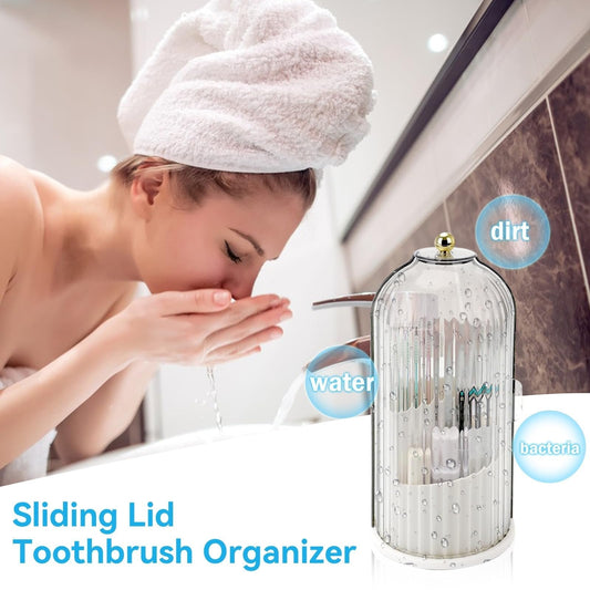 🏡🔥Promoção quente 50% de desconto✨🪥 Organizador de escovas de dentes com tampa deslizante