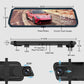 Câmara de marcha-atrás e câmara de bordo de 10 polegadas com ecrã tátil – Visão noturna HD 1296P, lente dupla – ideal para uma condução e estacionamento seguros🚗📹