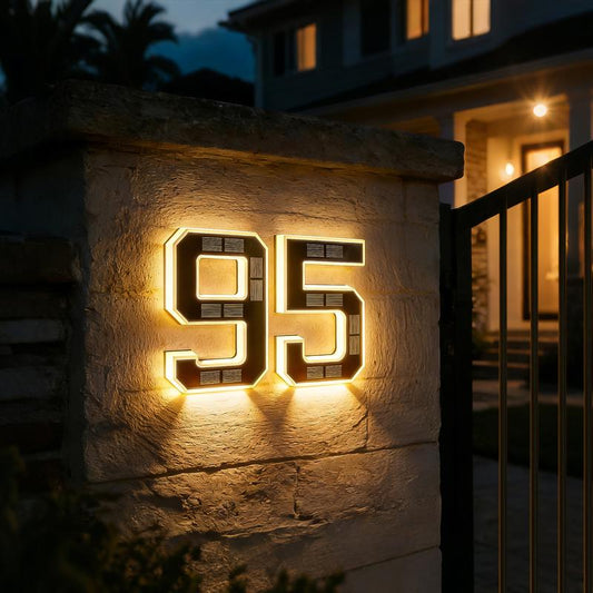 🔥Último dia com 49% de desconto🔥Números de casa com iluminação solar LED, à prova de água para uso no exterior