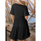 🔥Promoção de Verão 2026: 49% de desconto🌈Vestido feminino casual com decote em V, folhos, corte em A e corte solto
