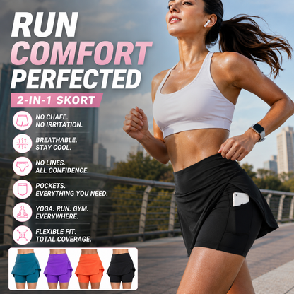 🏆Mais de 30 000 unidades vendidas ⌚️ Saia-calças desportiva anti-fricção – Supermacia e confortável🔥
