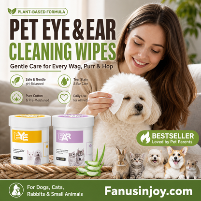 ✨️Surpresa: 50% de desconto! 🐈🐕É importante manter o teu amigo peludo limpo! Toalhitas de limpeza naturais à base de plantas para os olhos e ouvidos dos animais de estimação