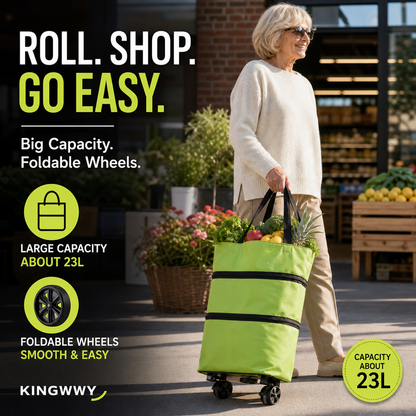 🔥🔥Last Day Promotion Only £11.99 ‼️🛒2-in-1 Foldable Shopping Cart✨Portable Lightweight Grocery Trolley