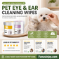 ✨️Surpresa: 50% de desconto! 🐈🐕É importante manter o teu amigo peludo limpo! Toalhitas de limpeza naturais à base de plantas para os olhos e ouvidos dos animais de estimação