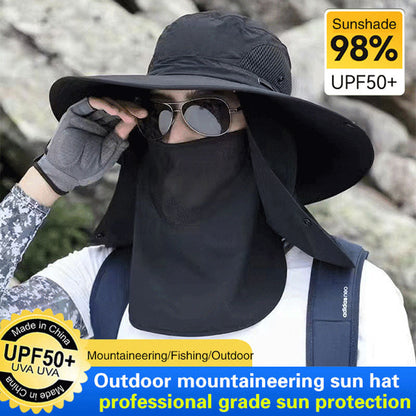 Chapéu de sol profissional para atividades ao ar livre 🛡️, com aba larga e proteção UPF 50+, design respirável, proteção contra o sol e insetos — a escolha ideal para caminhadas de verão 🥾