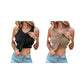 🔥Promoção - 64% de desconto✨Top de malha canelada para mulher com sutiã integrado