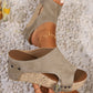 ✨ 50% OFF NOW! 👡 Women's Wedge Sandals with Studded Details – Orthopedic Support & Slip-On Fit 🖤👢