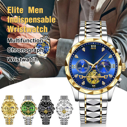 Relógio de Pulso Mecânico de Edição Prestige com 6 Ponteiros ✨⌚️