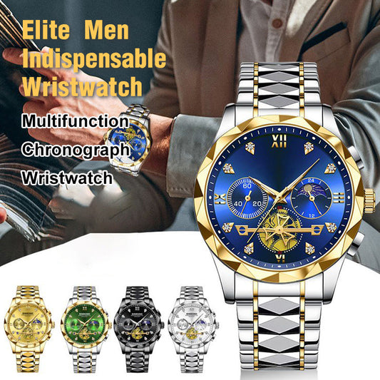 Relógio de Pulso Mecânico de Edição Prestige com 6 Ponteiros ✨⌚️