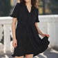 🔥Promoção de Verão 2026: 49% de desconto🌈Vestido feminino casual com decote em V, folhos, corte em A e corte solto