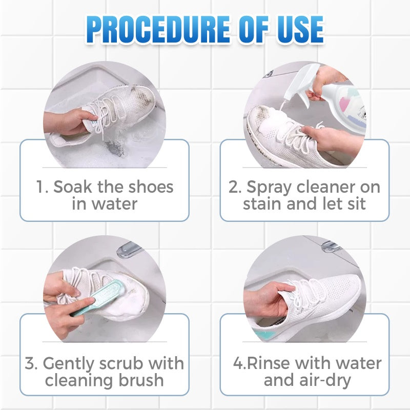 Spray nettoyant rapide et portable pour chaussures blanches