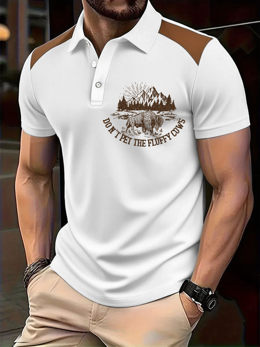 Hauts décontractés imprimés rétro Highland Cow Style Western pour hommes