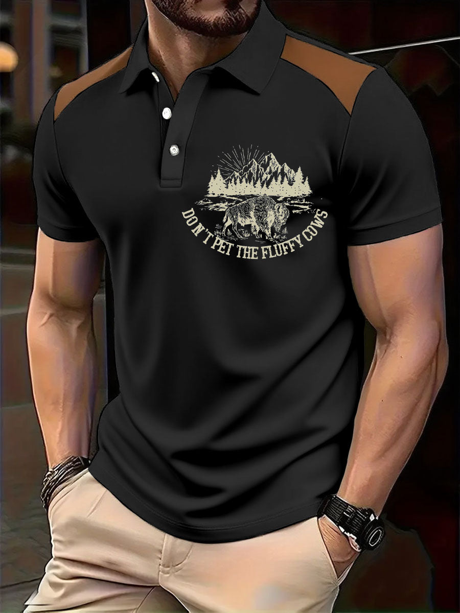 Hauts décontractés imprimés rétro Highland Cow Style Western pour hommes