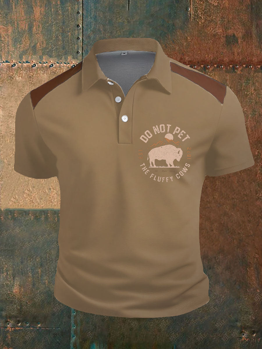 Hauts décontractés imprimés rétro Highland Cow Style Western pour hommes