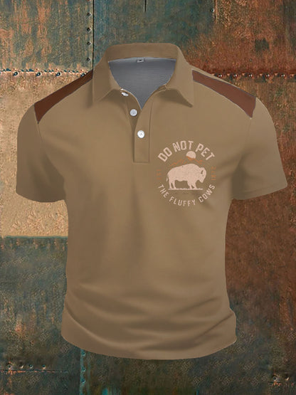 Hauts décontractés imprimés rétro Highland Cow Style Western pour hommes